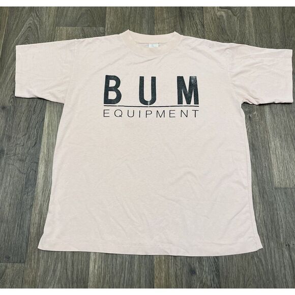 Vintage BUM Equipment T-Shirt Striped Boxy Crop Tee 90s Workout Gym Large 1994 - Picture 3 of 15